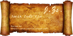 Janik Zsófia névjegykártya