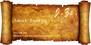 Janik Zsófia névjegykártya